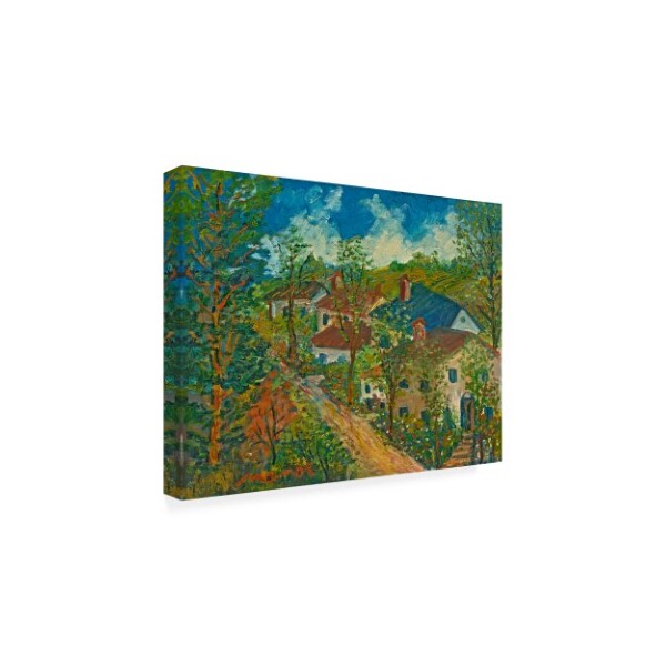 Manor Shadian 'Homes By A Sloping Path' Canvas Art,24x32